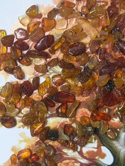 Baltic Amber Gemstone Tree of Life – Framed Crystal Art | 15 x 20cm