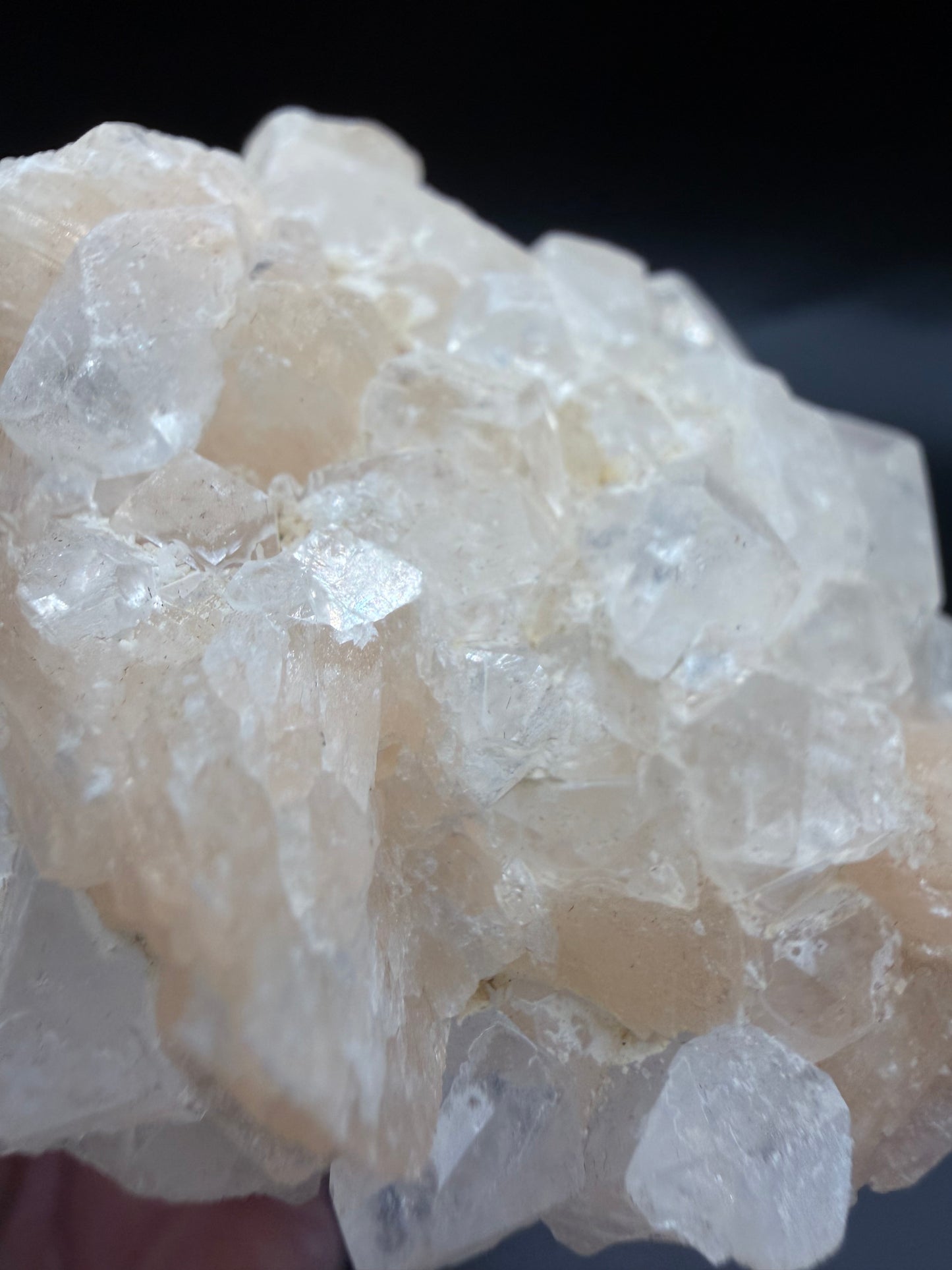 Apophyllite with Peach Stilbite Crystal Cluster