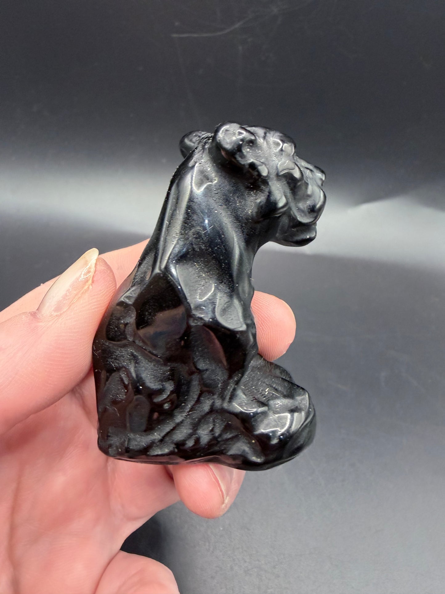 Black Obsidian Panther Carving