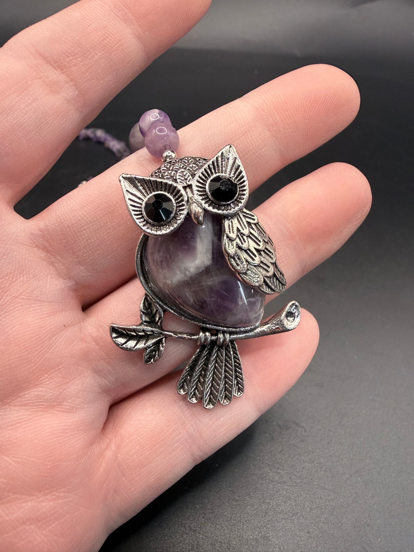 Amethyst Tree of Life with Owl Hanging