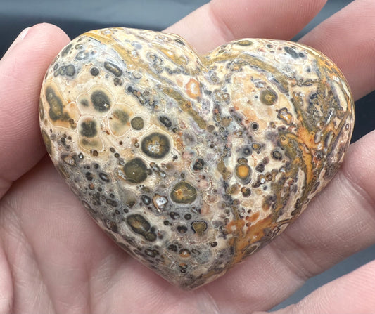 Leopard Skin Jasper Heart – 5.7cm B - Crystal wonderland By Lisa