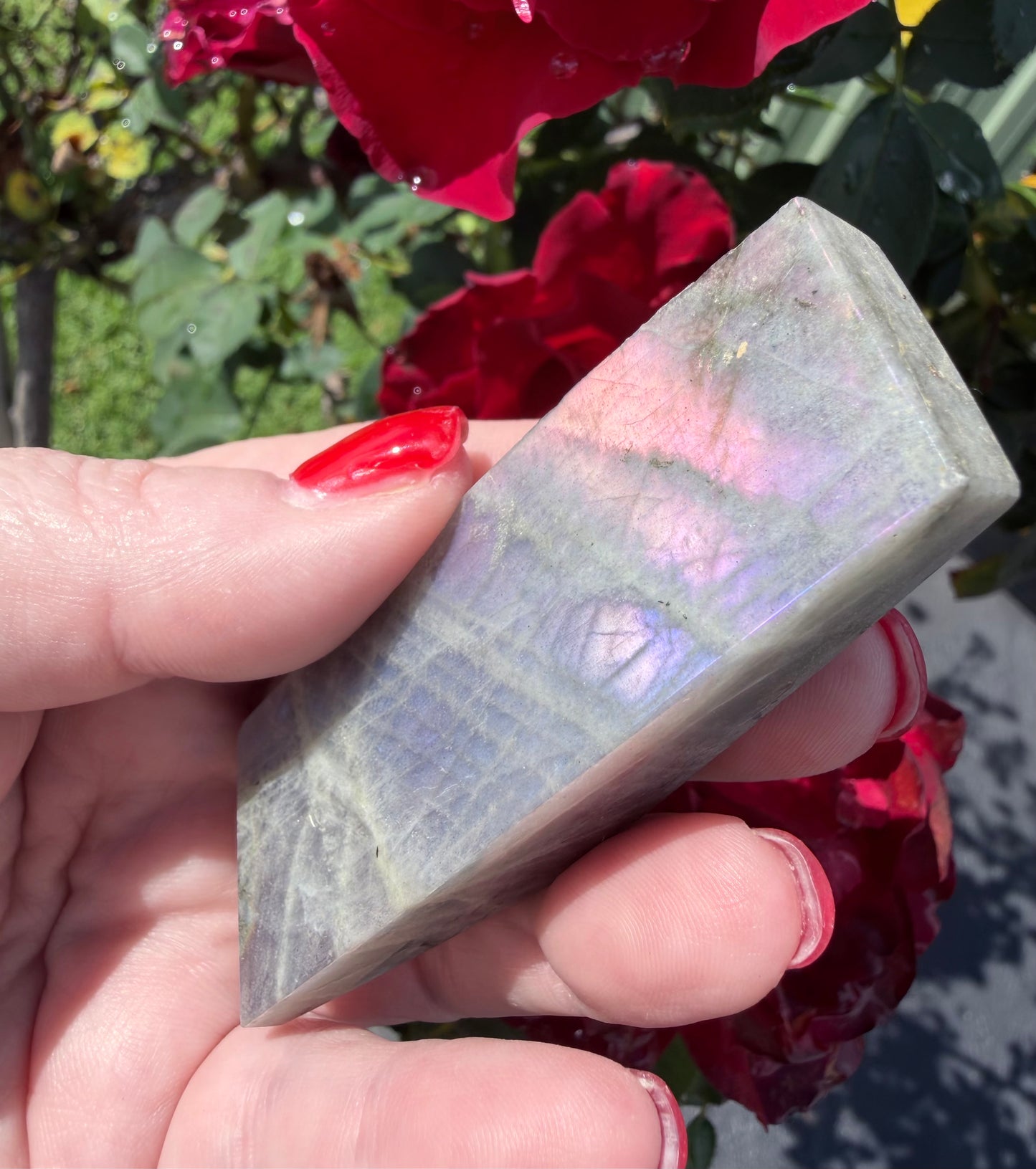 Labradorite Crystal Freeform – Pink & Purple Flash | 65g B