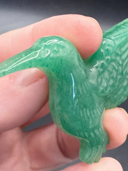 Green Aventurine Hummingbird Carving