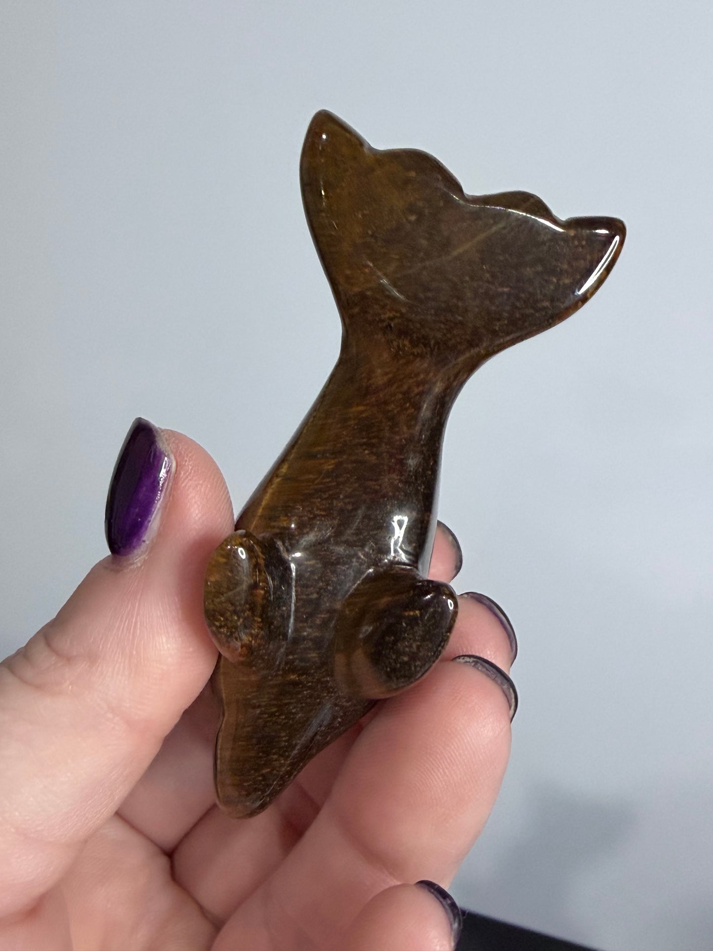 Tiger’s Eye Dolphin Carving