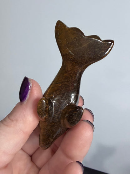 Tiger’s Eye Dolphin Carving