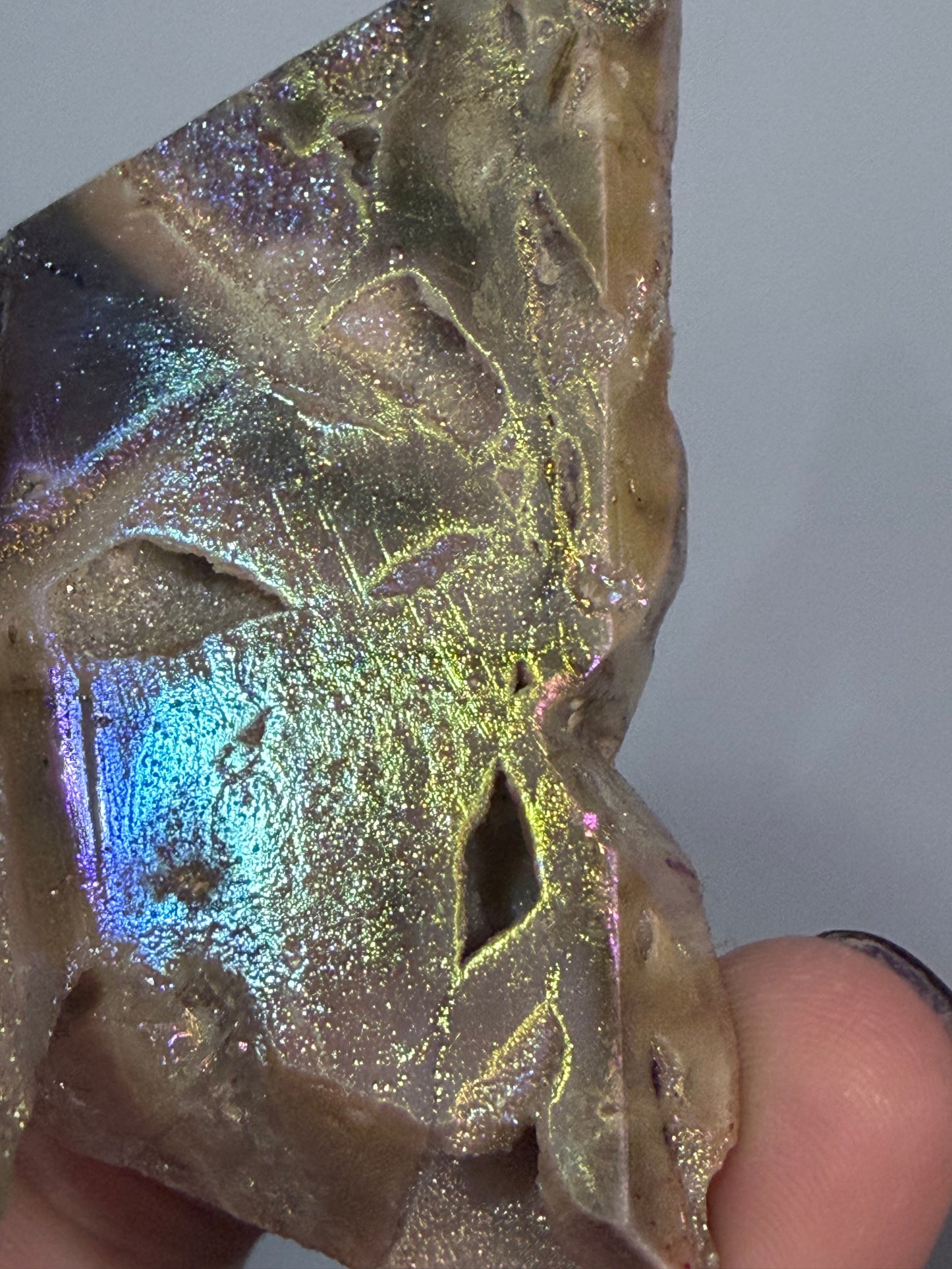 Aura Sphalerite Druzy Butterfly Carving F