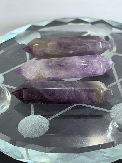 Chevron Amethyst Double Terminated Point – 5.3 cm