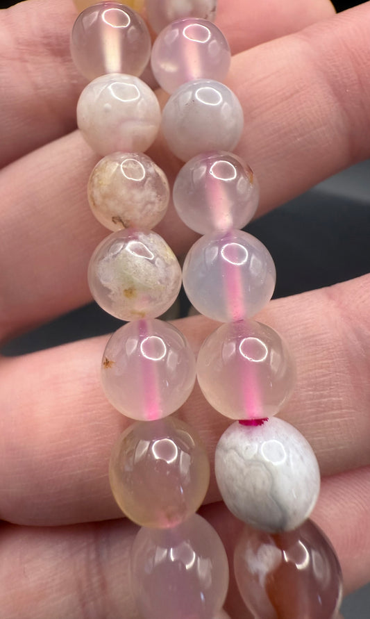 Flower Agate 8mm Bracelet - Crystal wonderland By Lisa