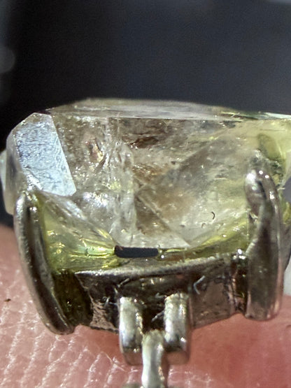 Natural Herkimer Diamond Quartz Ring | Double-Terminated Crystal C