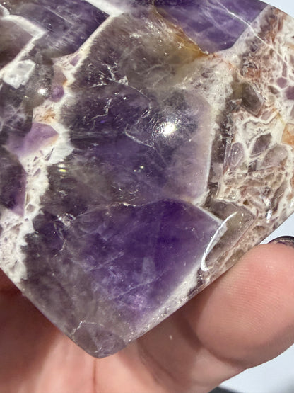 Chevron Amethyst Heart – Self Standing D