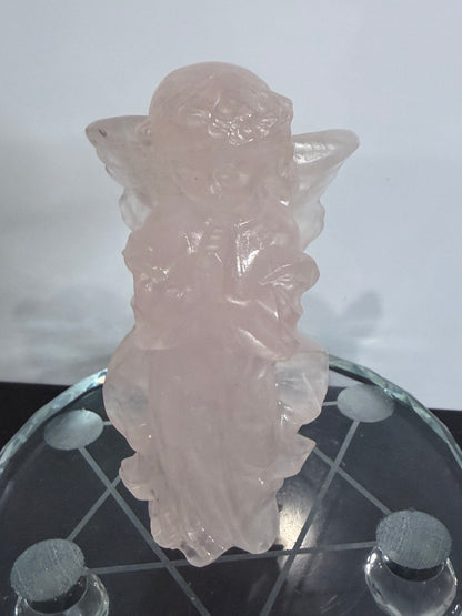 Rose Quartz Angel Crystal Carving – 10cm