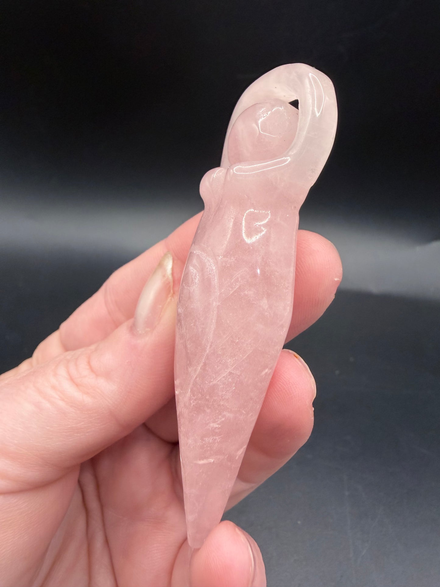 Rose Quartz Goddess Carving