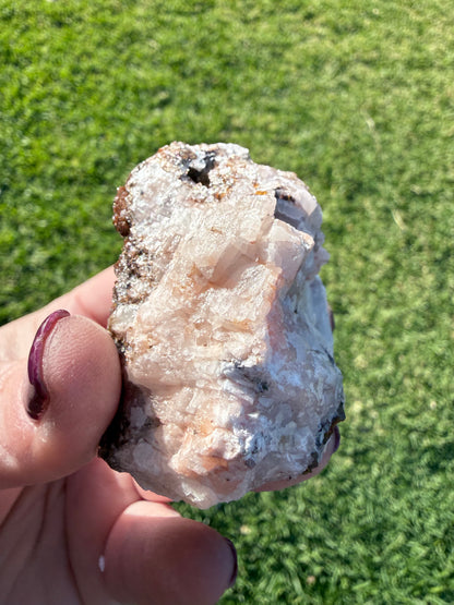 Manganese with Quartz Cluster