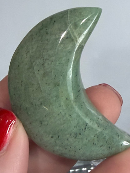 Amazonite Moon Carving – 4.6–5 cm (Pick Your Own)