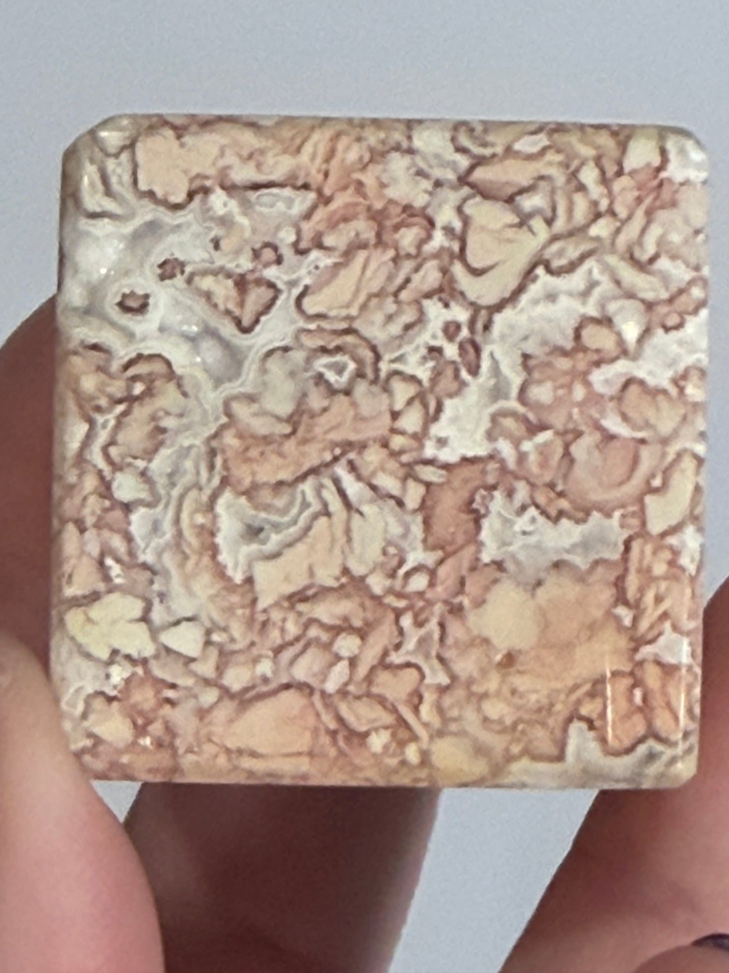 Pink Agate Druzy Floating Cube 3.6cm 110g B
