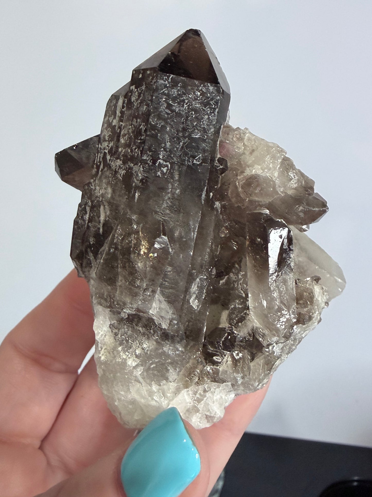 Smoky Quartz Crystal Cluster on Milky Quartz Matrix 160g | Natural Brazilian -