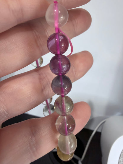 8mm High Quality Rainbow Fluorite Bracelet | Yellow, Blue, Purple, Green & Clear Fluorite