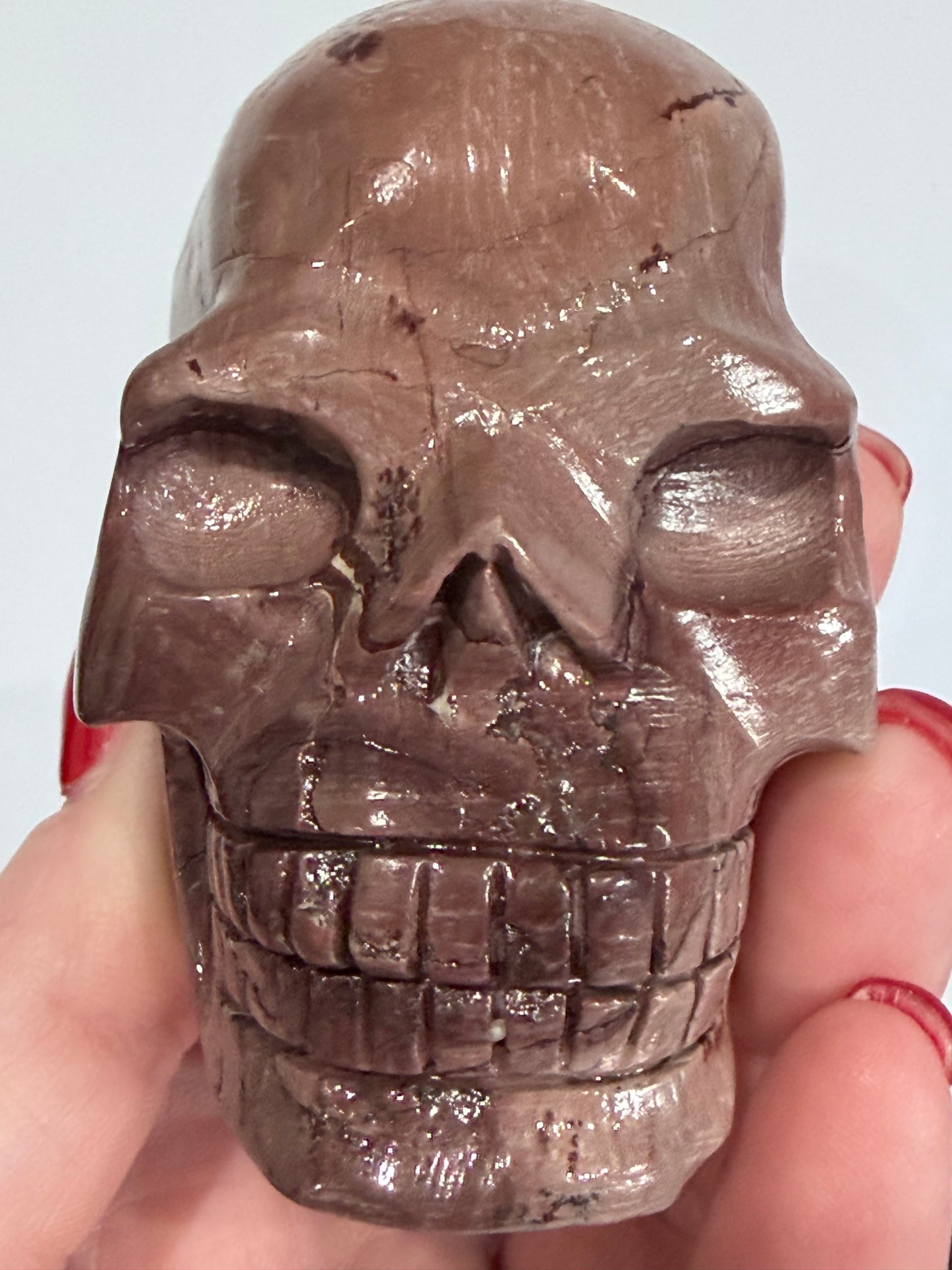 Picture Jasper Skull Carving – 300g