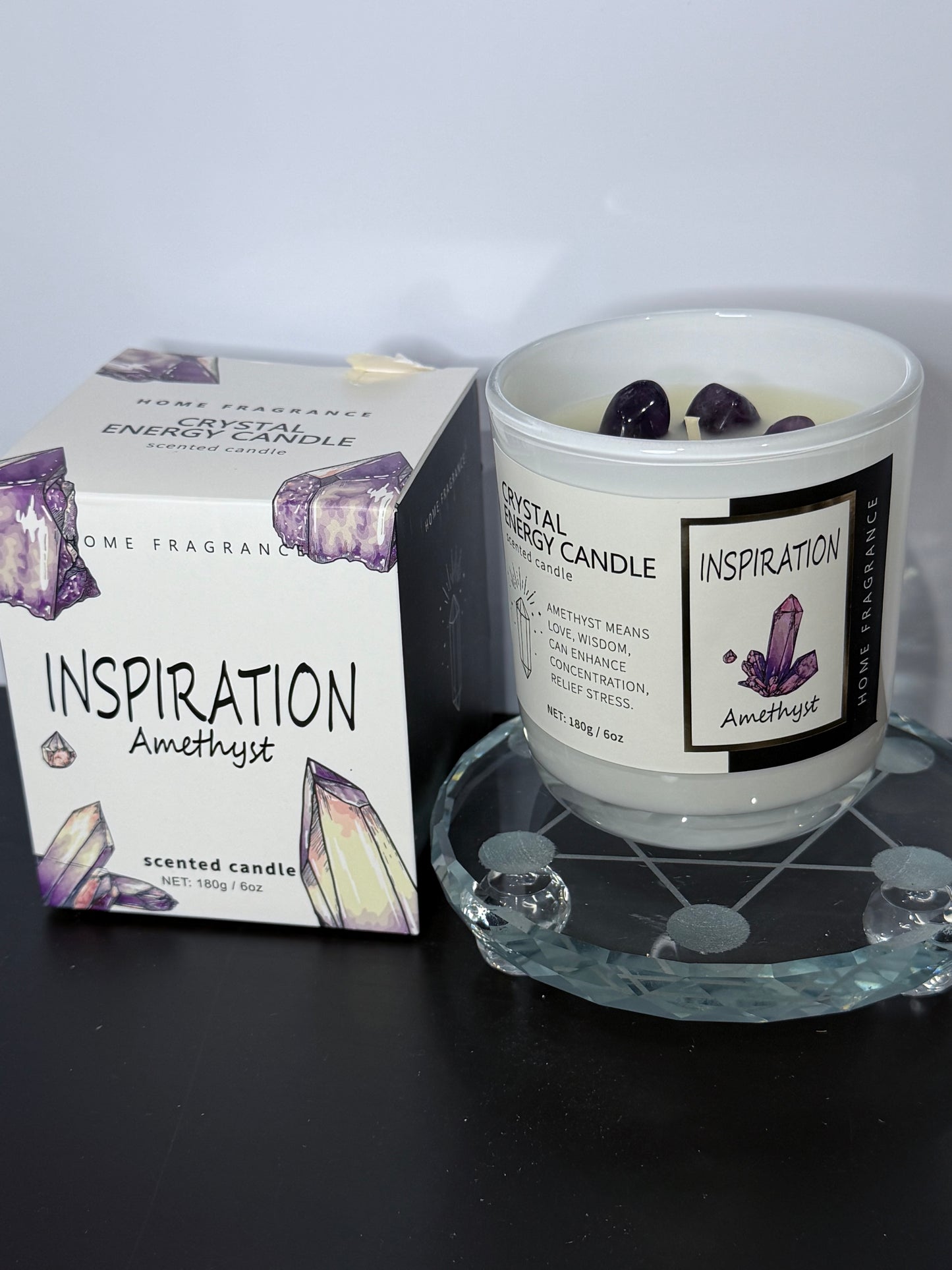 Inspiration Crystal Energy Candle – Amethyst | 180g