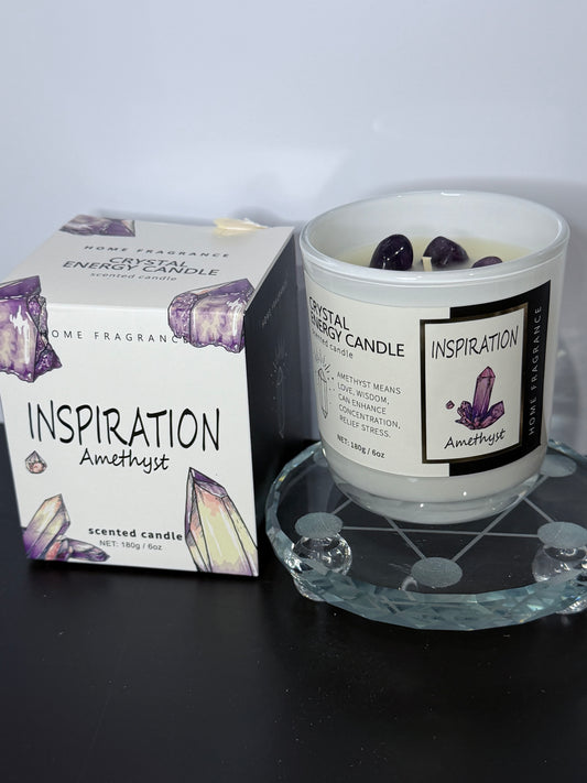 Inspiration Crystal Energy Candle – Amethyst | 180g