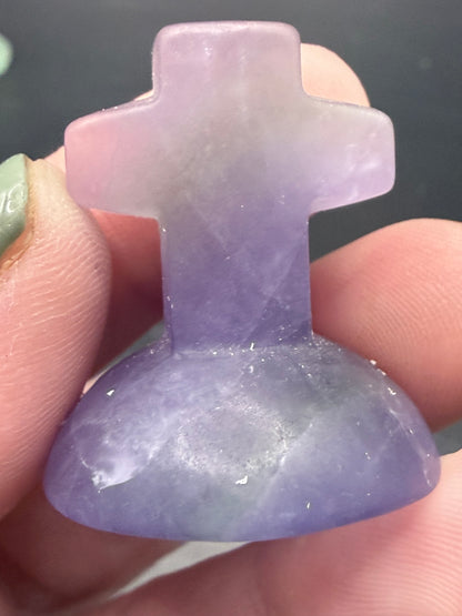 Purple Fluorite Cross Carving – 3.1cm