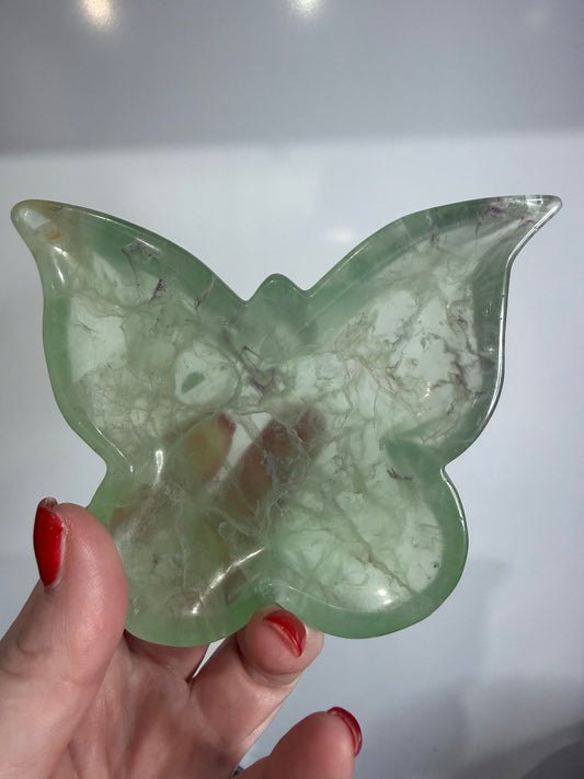 Green Fluorite Butterfly Bowl – 317g