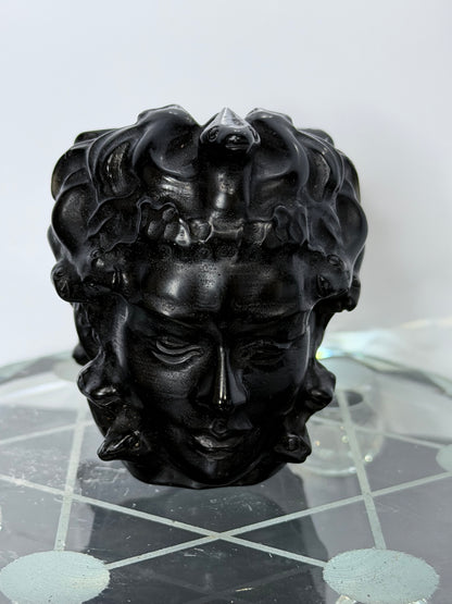 Black Obsidian Medusa Carving – 6cm | 180g