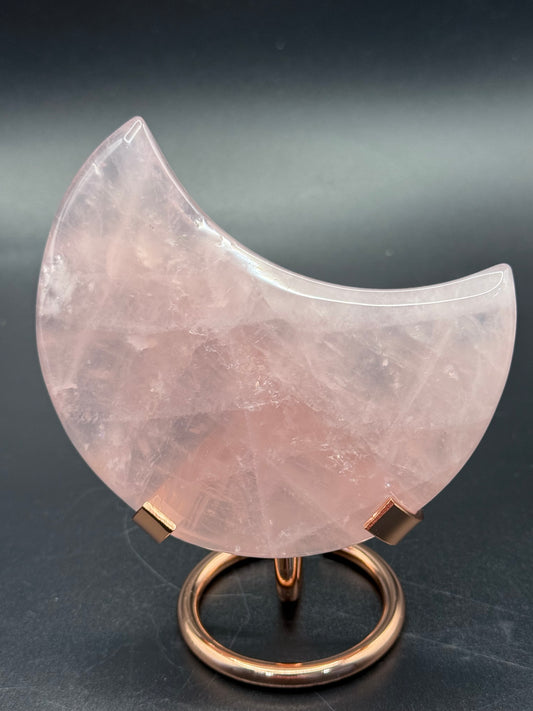 Rose Quartz Crescent Moon 10x8.2cm 169g