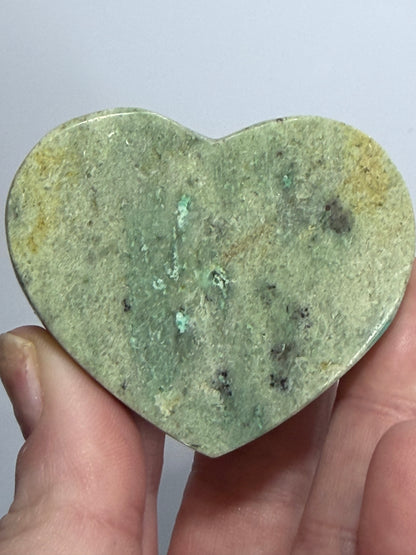 Madagascan Chrysoprase Free Standing Heart – 5.5cm B