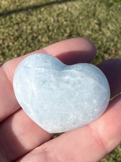 Blue Calcite Heart – 4cm (Intuitively Chosen)