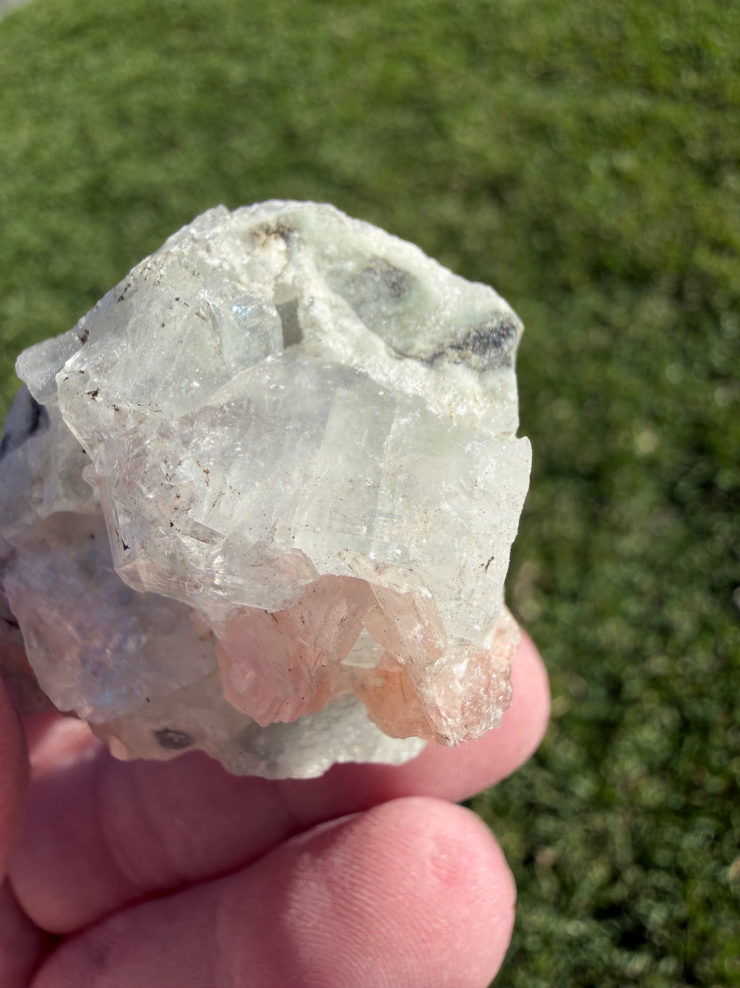Jalgaon Apophyllite Cluster with Peach Stilbite, Heulandite & Chalcedony – India