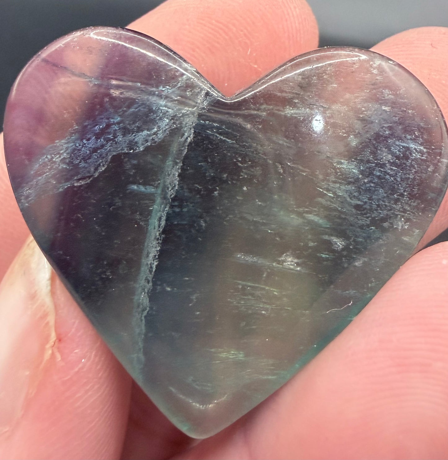 💜 Fluorite Heart assorted colours– 5cm