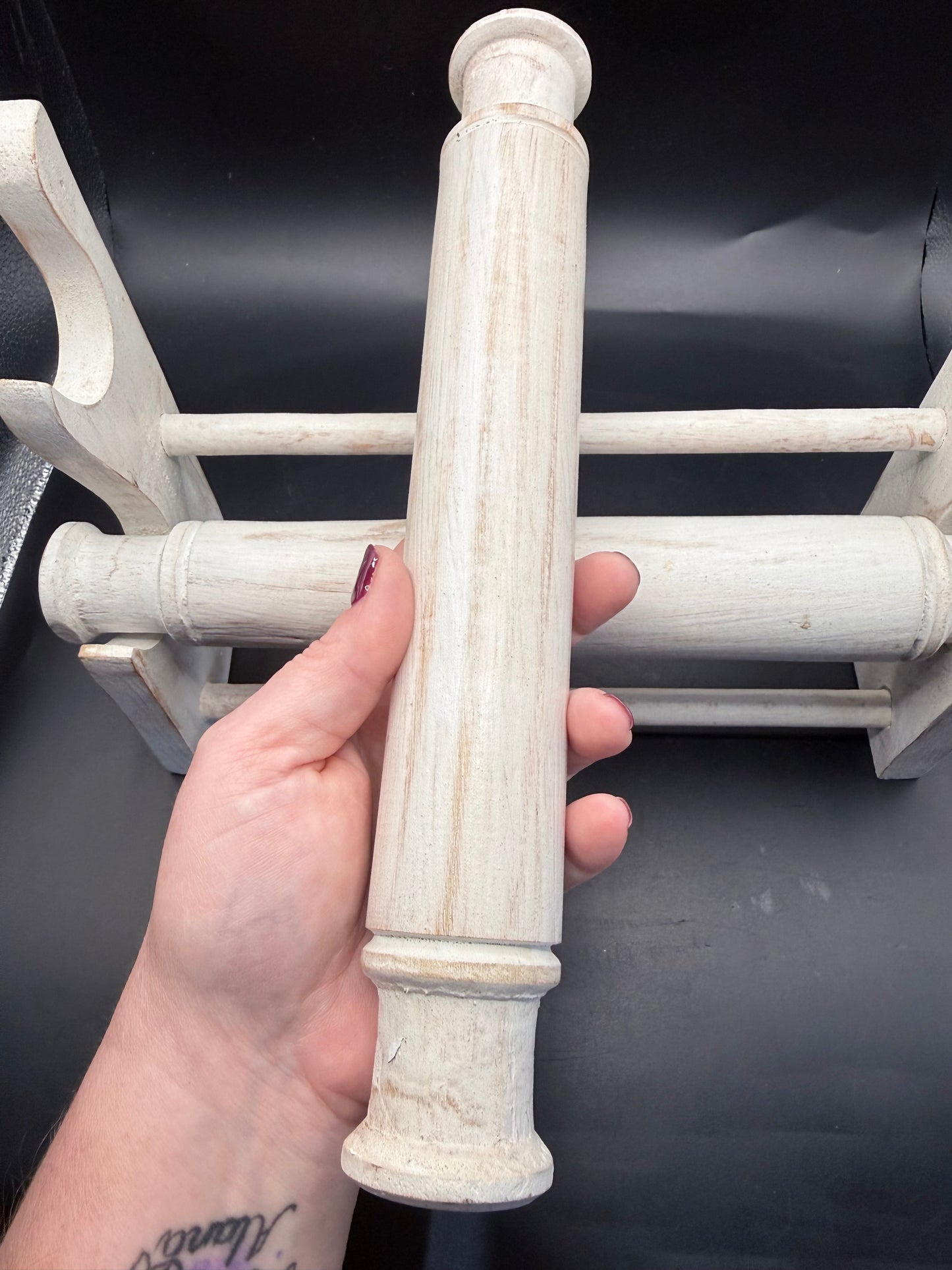 Whitewashed Wooden Bracelet & Display Stand – 2 Tier