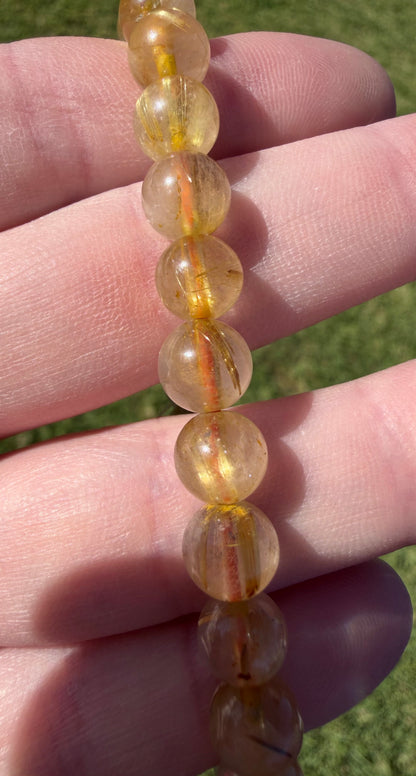 Golden Rutilated Quartz Bracelet — 8mm