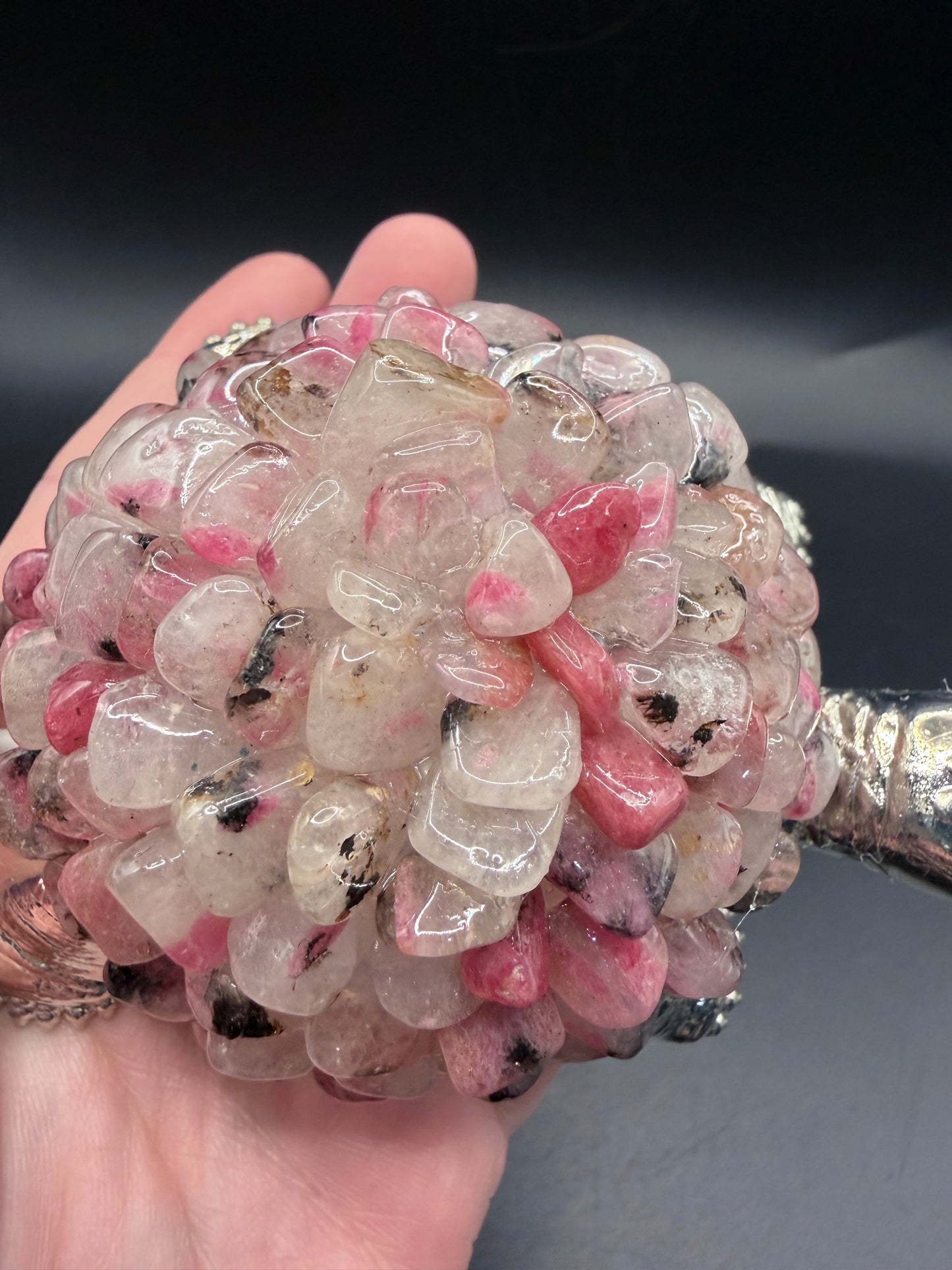 Rhodonite Crystal Turtle Lamp