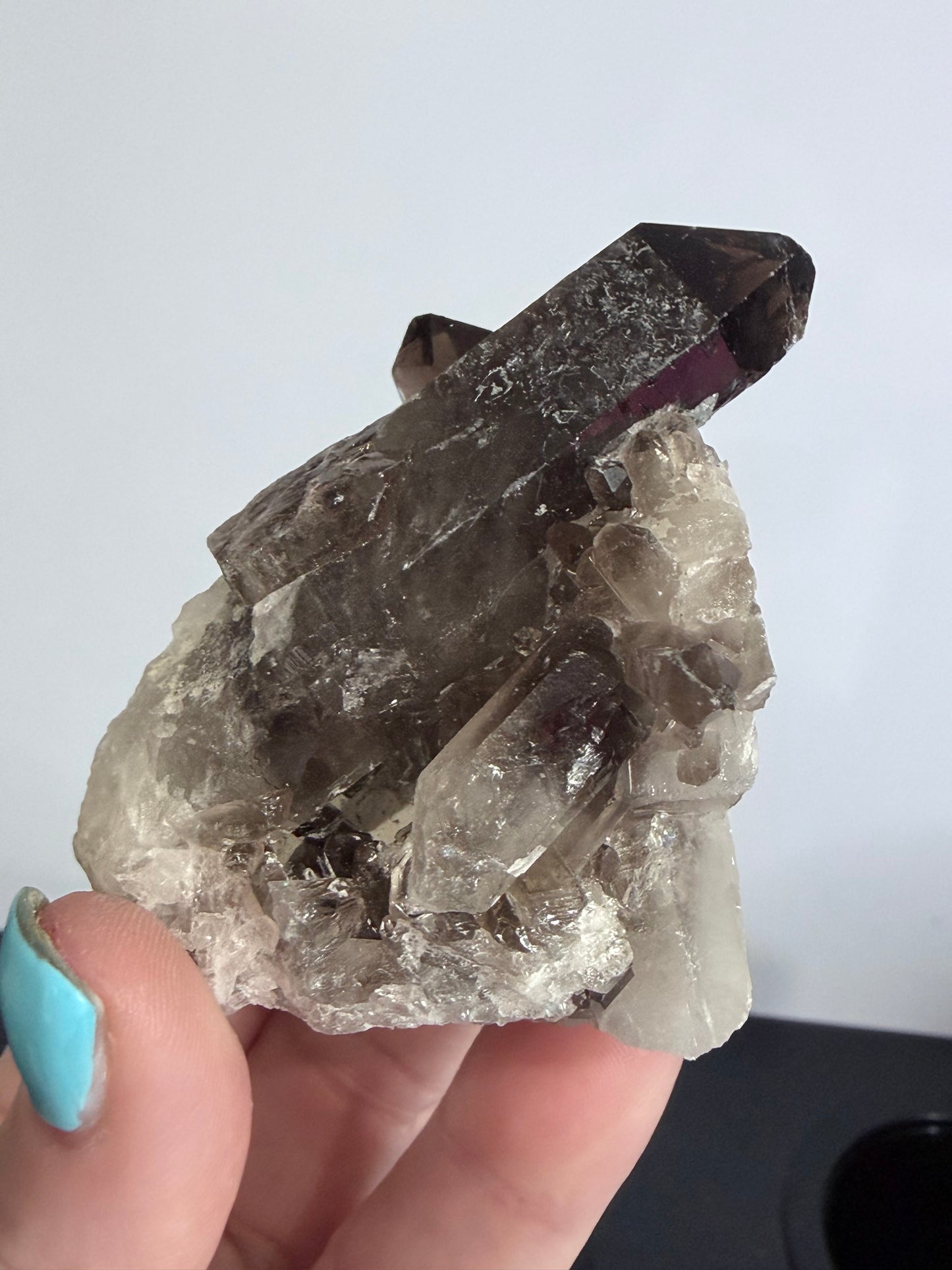 Smoky Quartz Crystal Cluster on Milky Quartz Matrix 160g | Natural Brazilian -