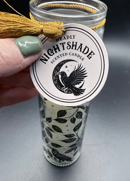 Mystic Raven Deadly Nightshade Tube Candle - Crystal wonderland By Lisa