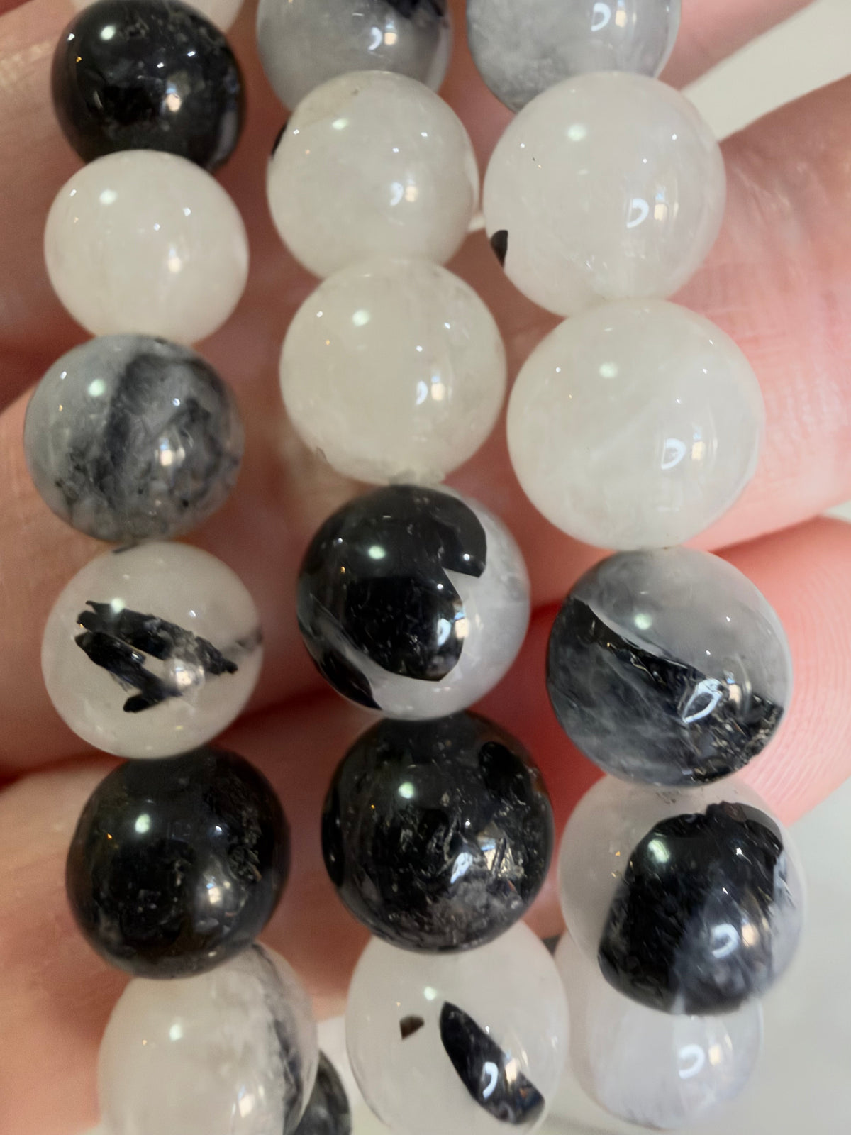 8mm Black Tourmaline in Quartz Bracelet