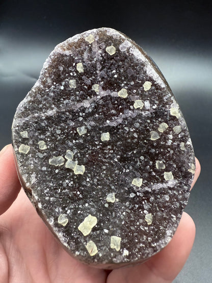 Red Amethyst with Calcite Cubes