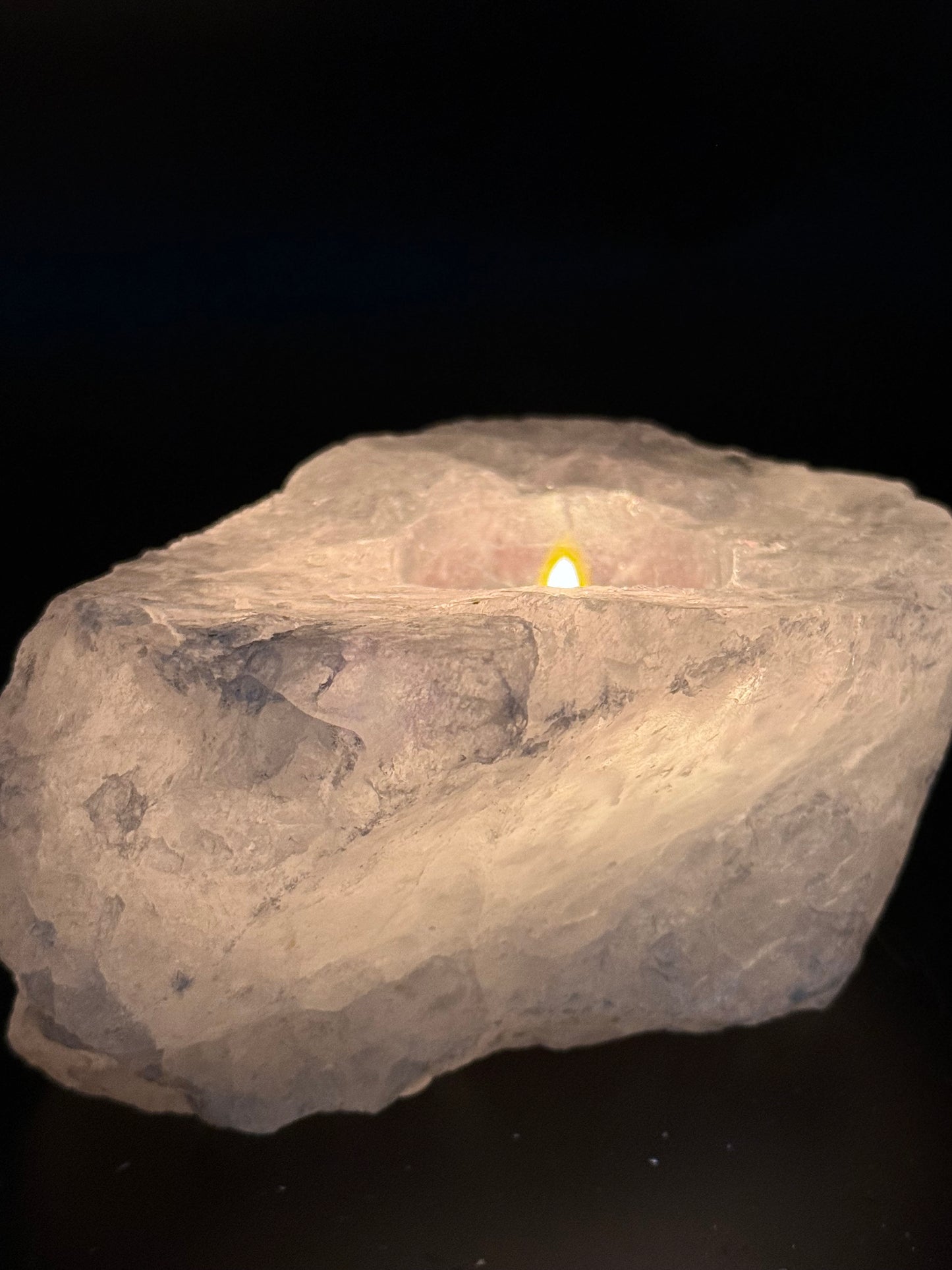 Clear Quartz Candle Holder