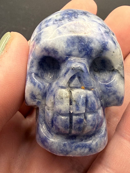 Chinese Sodalite Skull Carving – 5 × 4cm