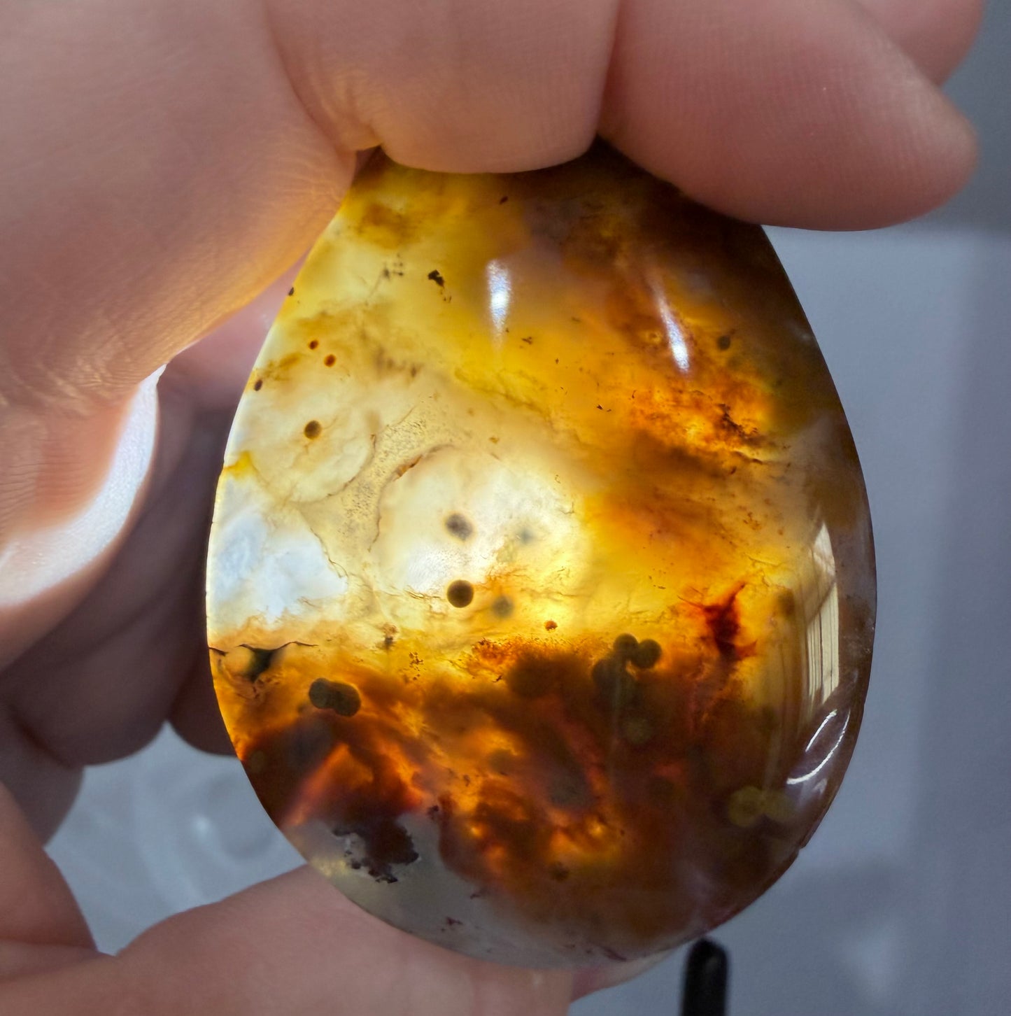 Ocean Jasper Crystal Pendant – Orbicular Jasper from Madagascar | 6 × 4 cm