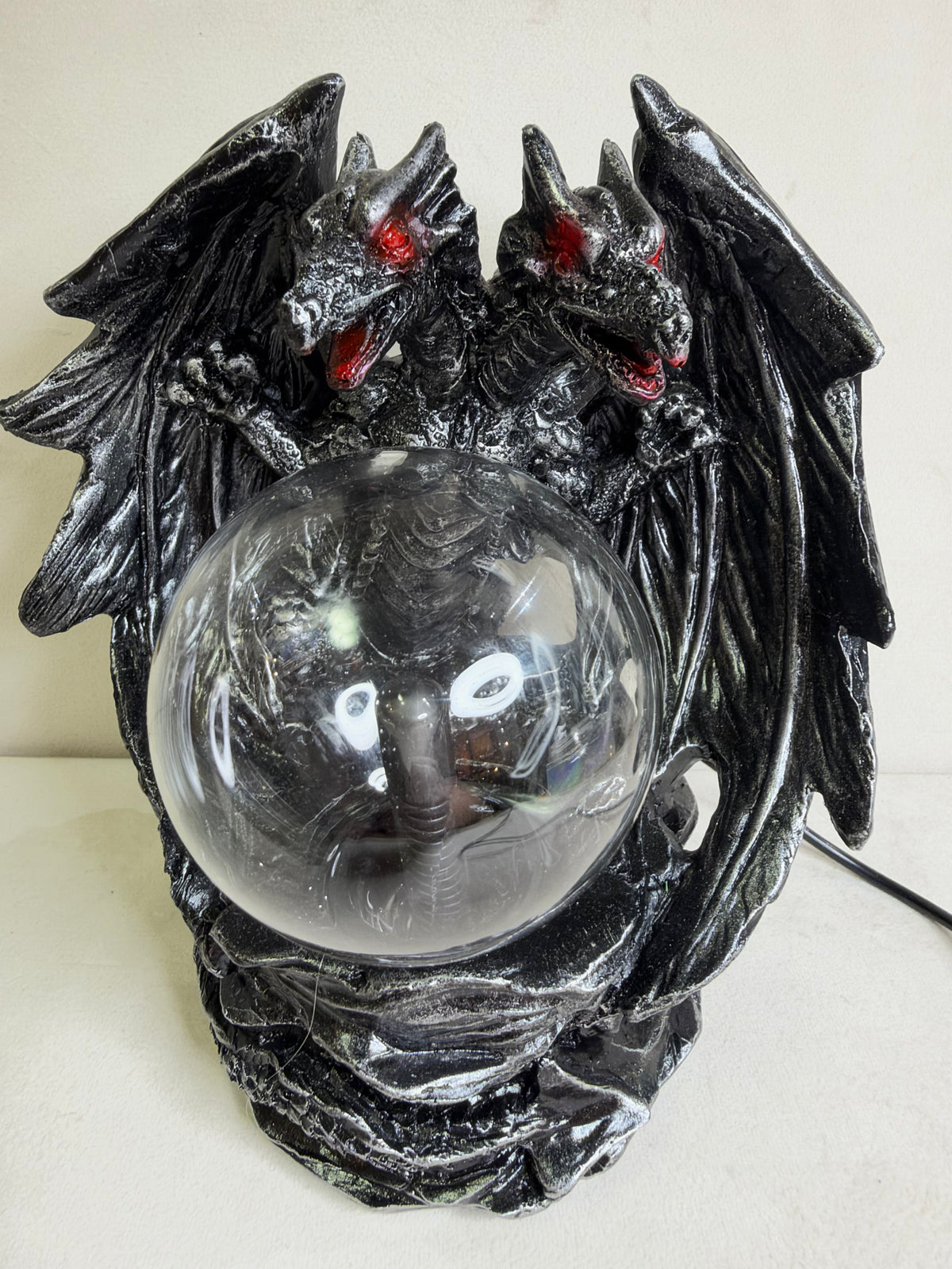 Twin Dragon Plasma Ball Lamp – 20cm