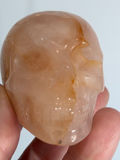Fire Quartz (Hematoid Quartz) Crystal Skull – Peach Tones | 6cm