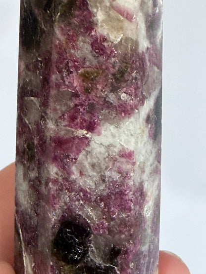 Pink Tourmaline in Quartz Crystal Tower – 8.2cm | 65g A