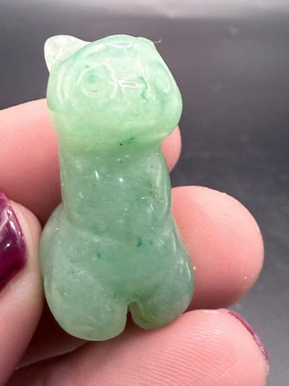 Serpentine Jade & Green Aventurine Llama Carvings