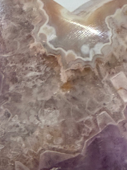 Amethyst & Banded Agate Heart 104g | 6.4 × 5.7 cm | Self-Standing H