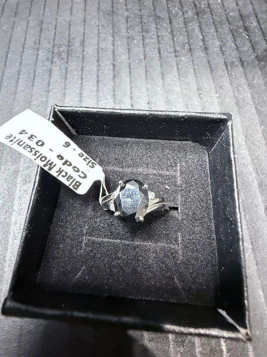 Black Moissonite Diamond Ring