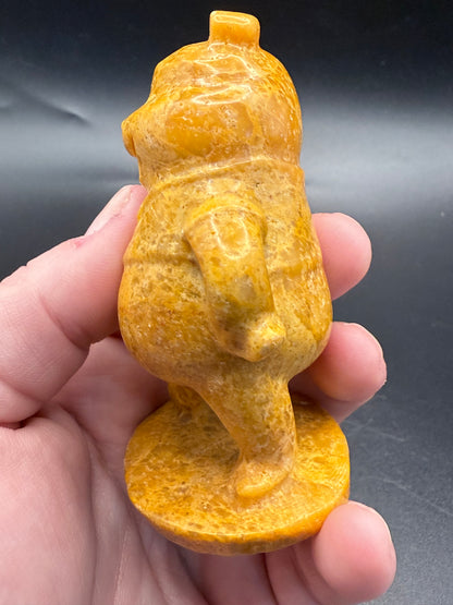 Yellow Jasper Winnie the Pooh Carving – 8.5cm