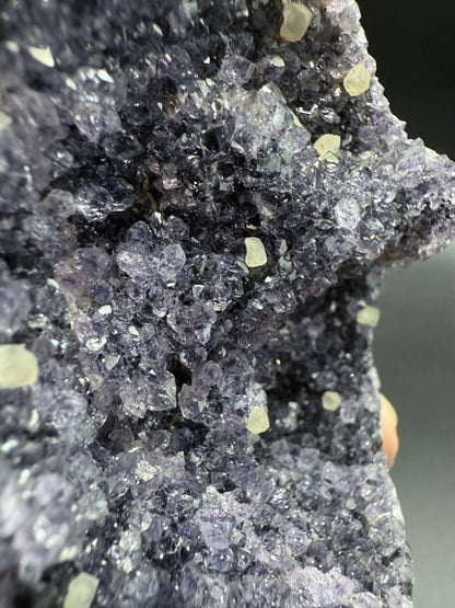 Black Amethyst with Calcite Cubes